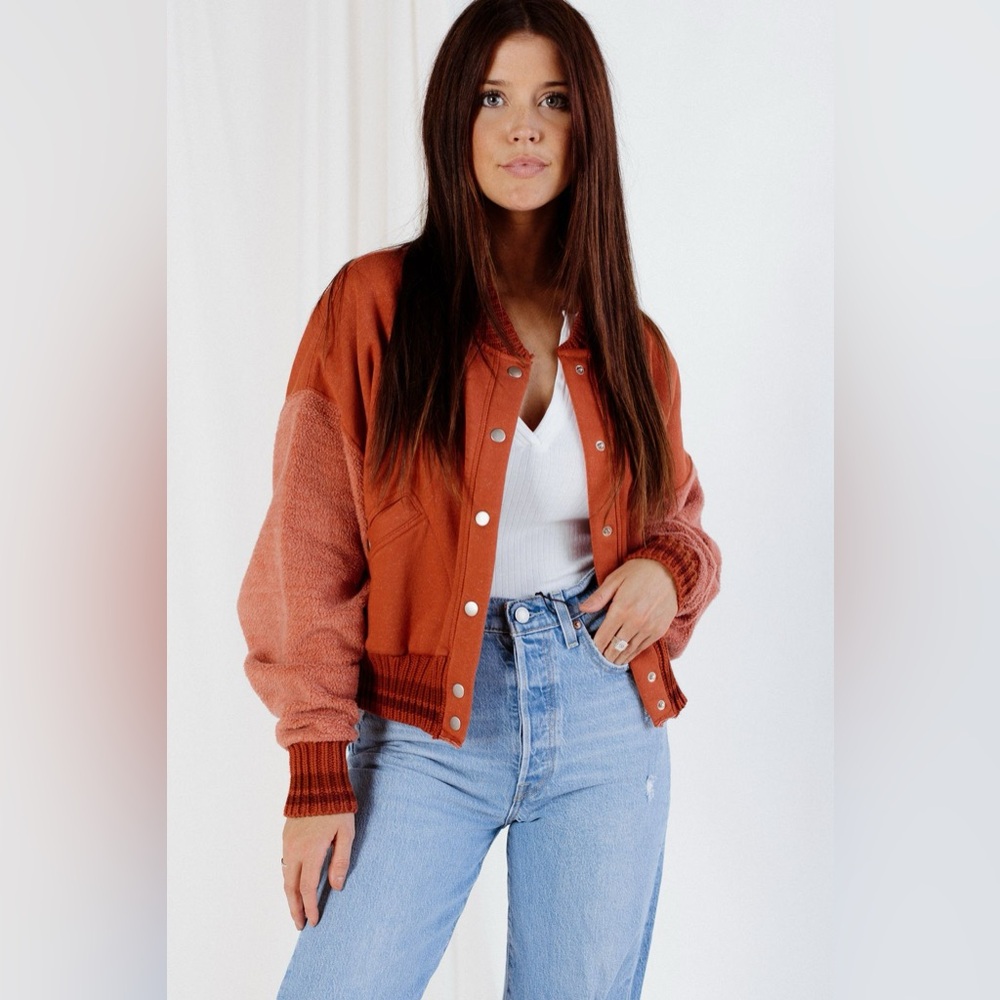 Women's Orange Bomber Jacket